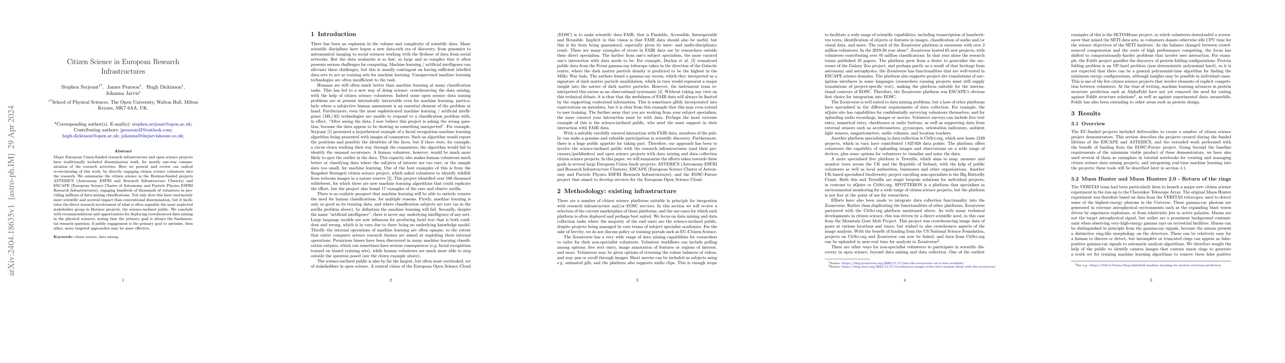 Thumbnail for Citizen Science in European Research Infrastructures