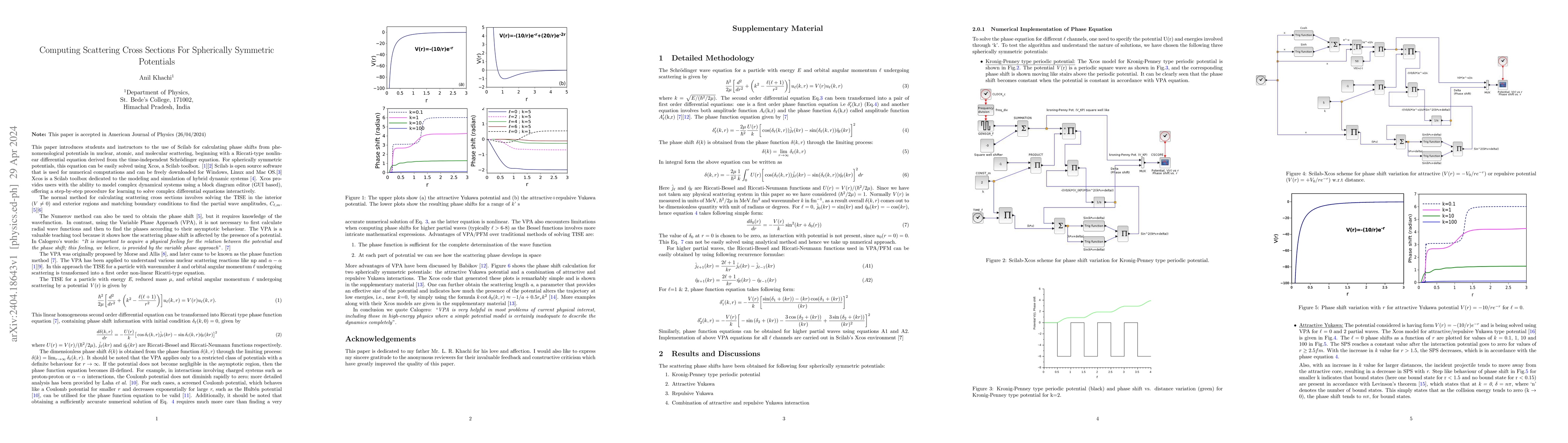 Thumbnail for Computing Scattering Cross Sections For Spherically Symmetric Potentials