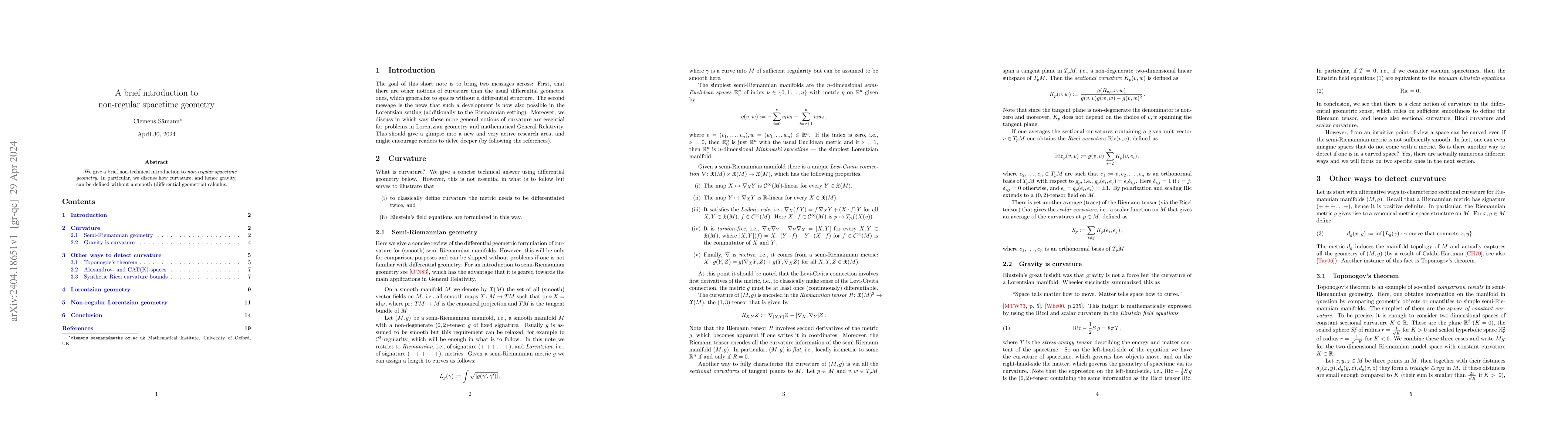 Thumbnail for A brief introduction to non-regular spacetime geometry