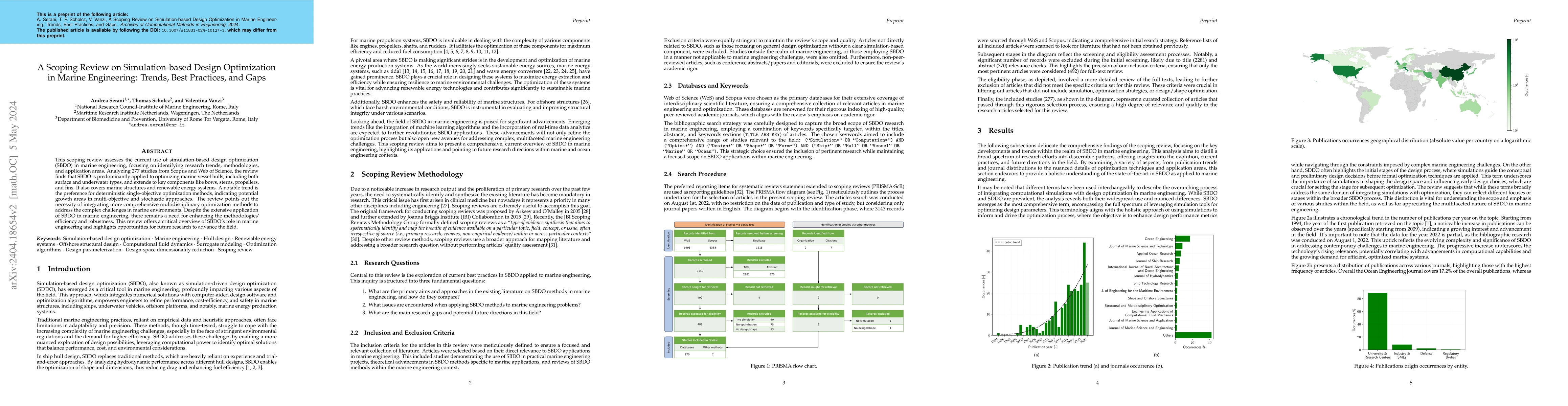 Thumbnail for A Scoping Review on Simulation-based Design Optimization in Marine
  Engineering: Trends, Best Practices, and Gaps
