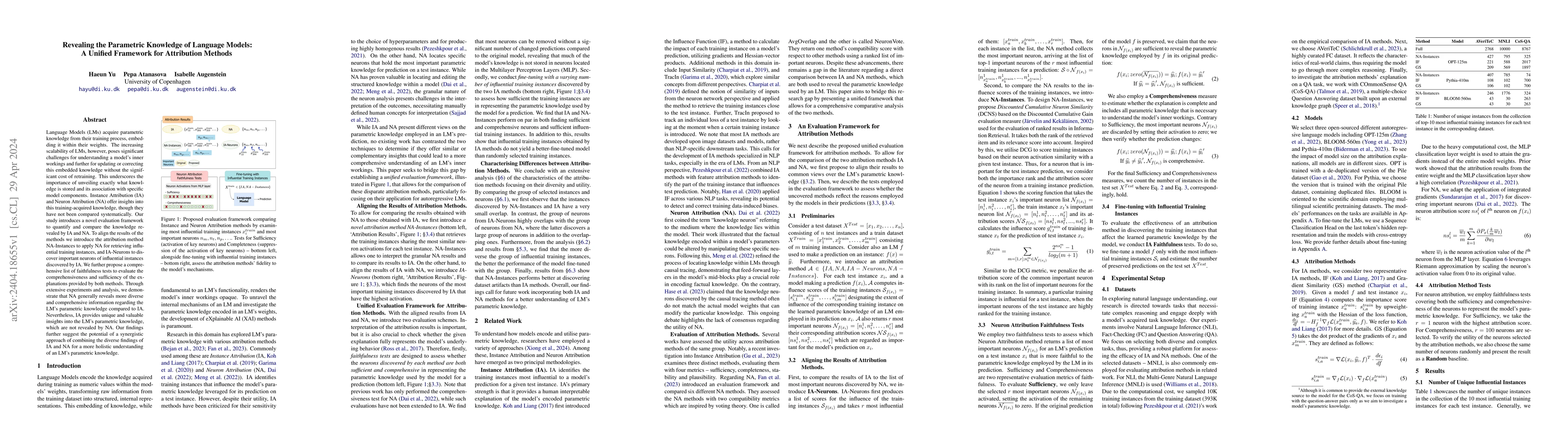 Thumbnail for Revealing the Parametric Knowledge of Language Models: A Unified
  Framework for Attribution Methods