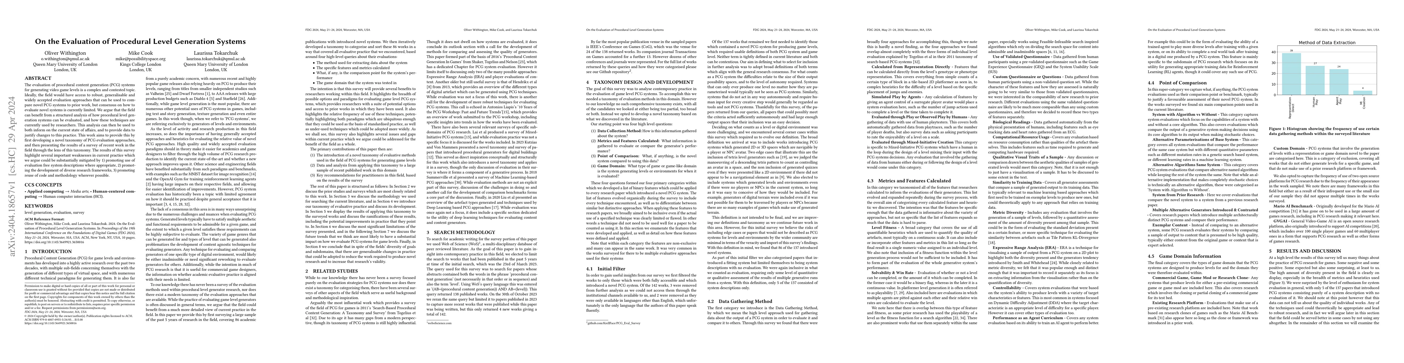Thumbnail for On the Evaluation of Procedural Level Generation Systems