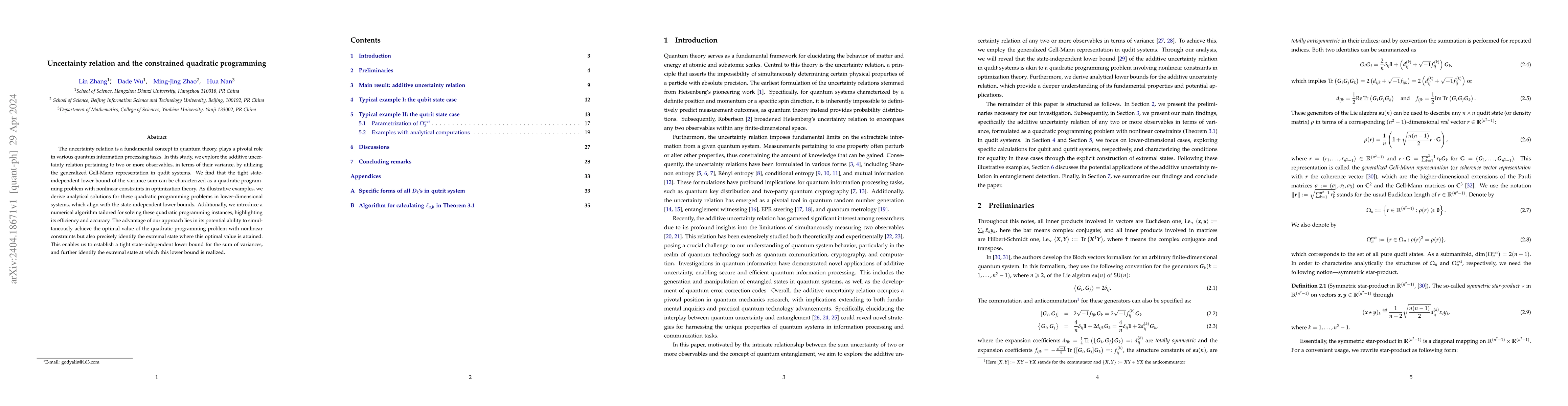 Thumbnail for Uncertainty relation and the constrained quadratic programming