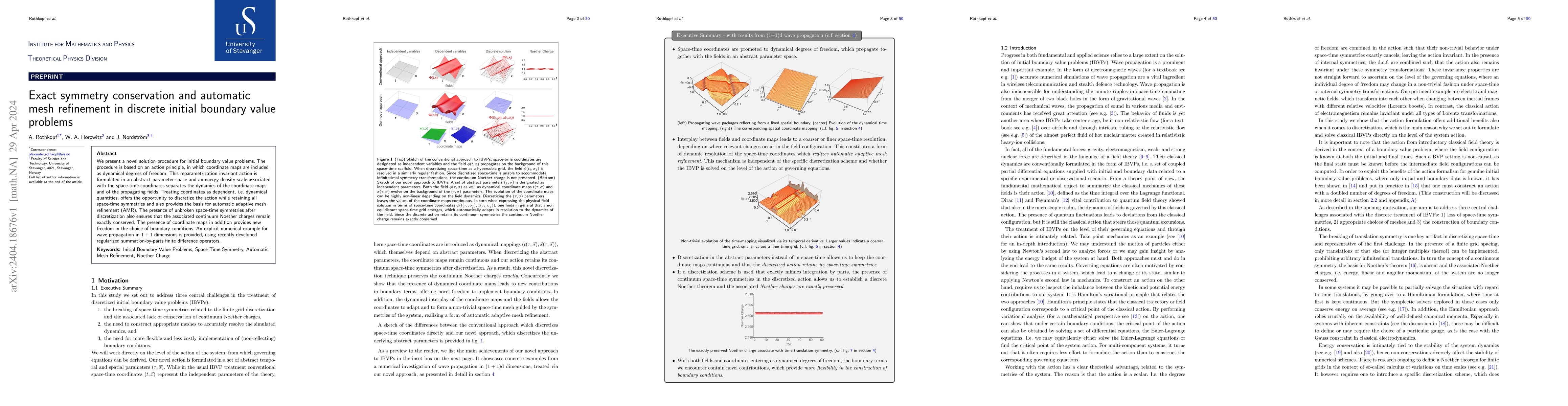 Thumbnail for Exact symmetry conservation and automatic mesh refinement in discrete
  initial boundary value problems