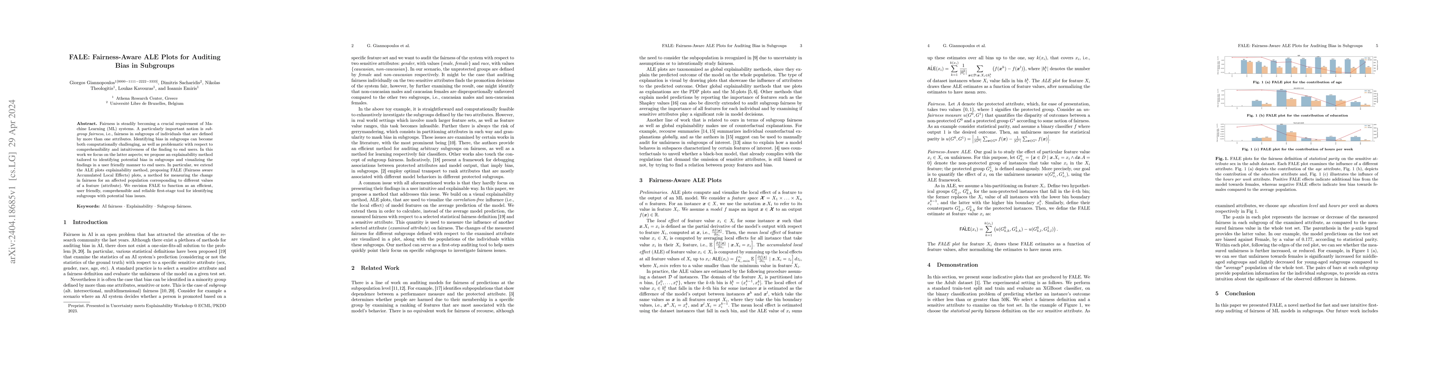 Thumbnail for FALE: Fairness-Aware ALE Plots for Auditing Bias in Subgroups