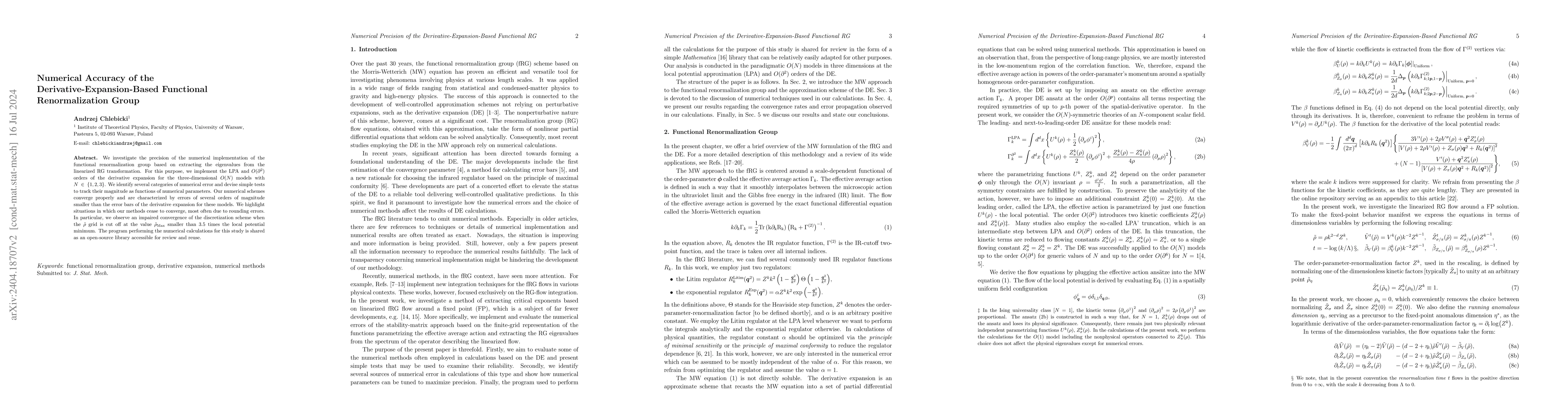 Thumbnail for Numerical Accuracy of the Derivative-Expansion-Based Functional
  Renormalization Group