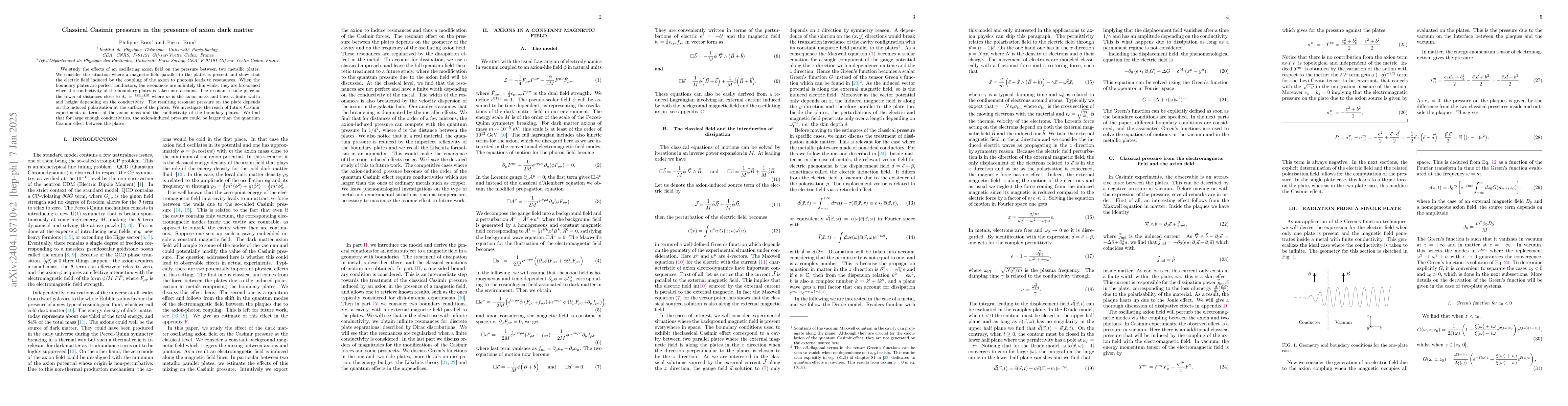 Thumbnail for Classical Casimir pressure in the presence of axion dark matter