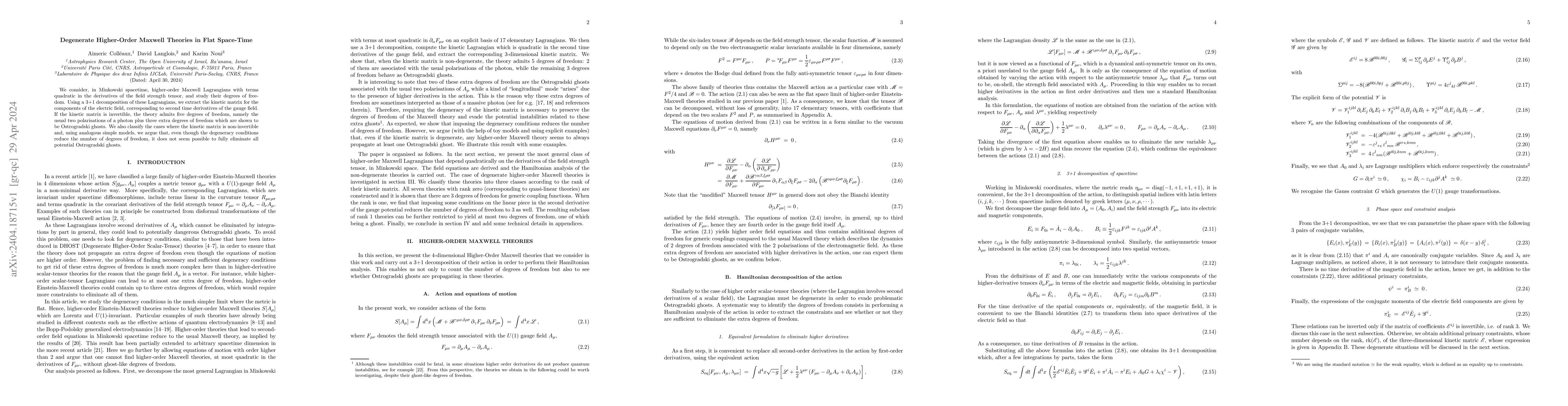 Thumbnail for Degenerate Higher-Order Maxwell Theories in Flat Space-Time