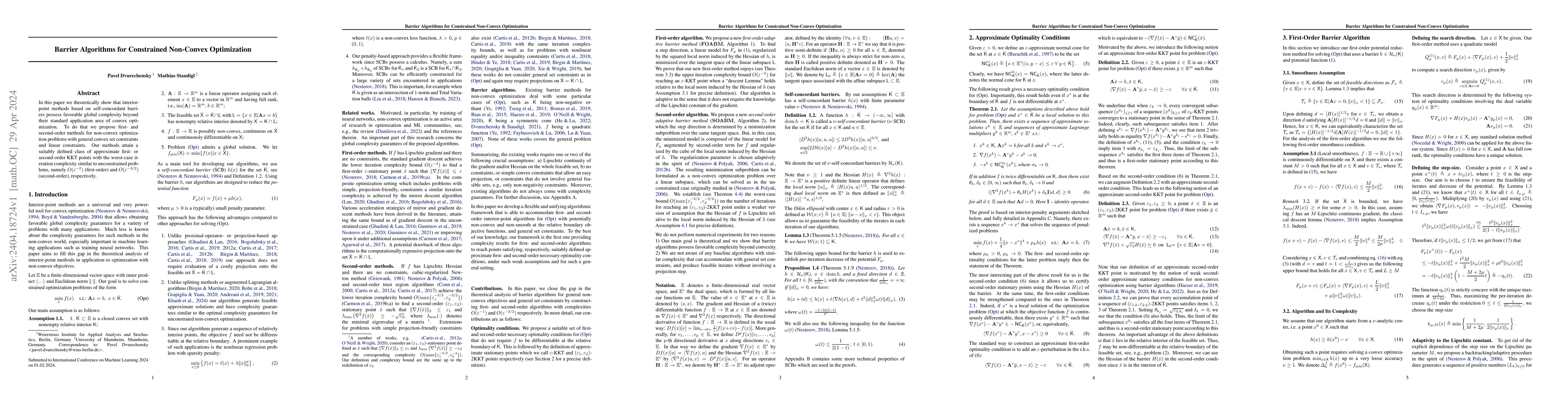 Thumbnail for Barrier Algorithms for Constrained Non-Convex Optimization