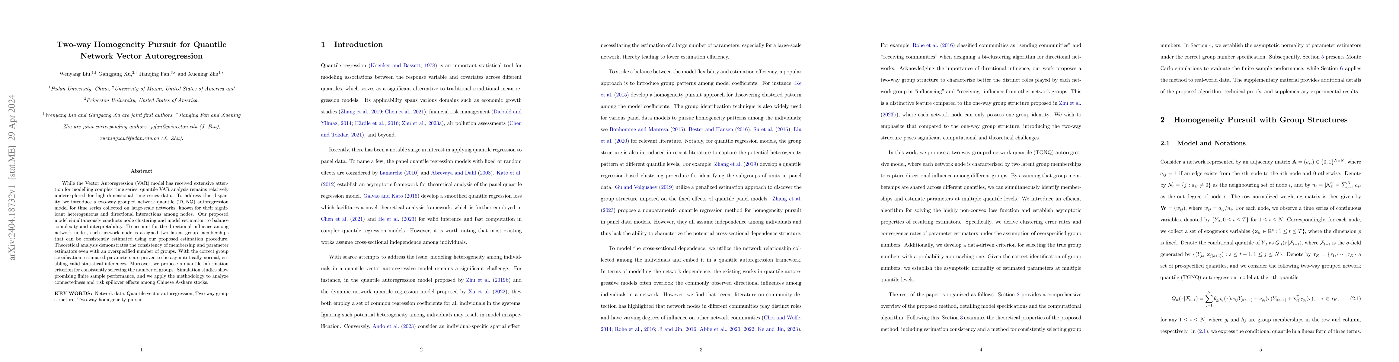 Thumbnail for Two-way Homogeneity Pursuit for Quantile Network Vector Autoregression