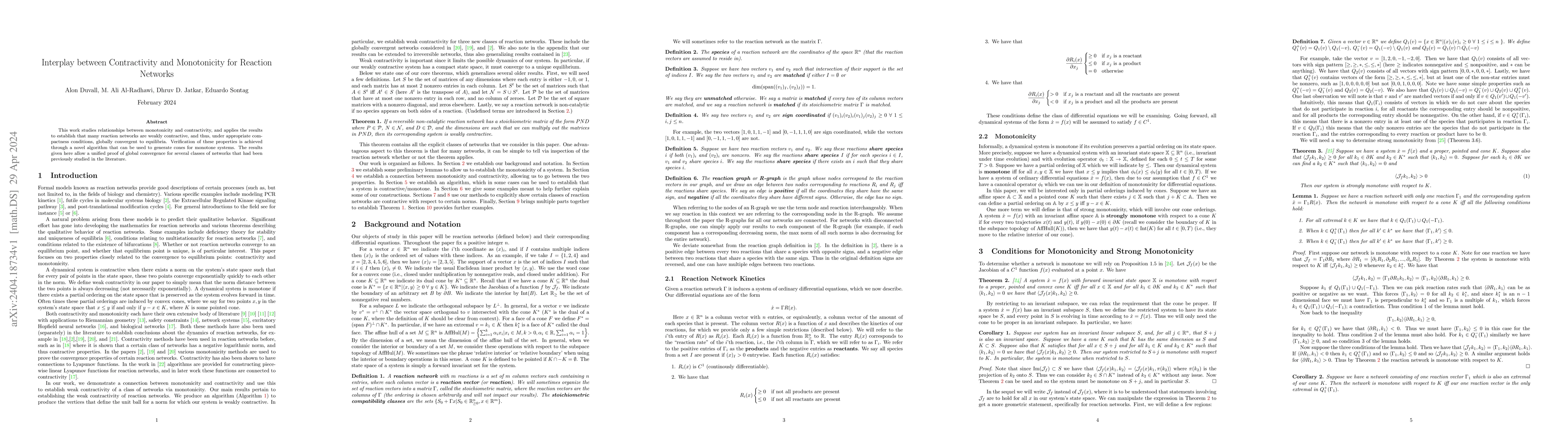 Thumbnail for Interplay between Contractivity and Monotonicity for Reaction Networks