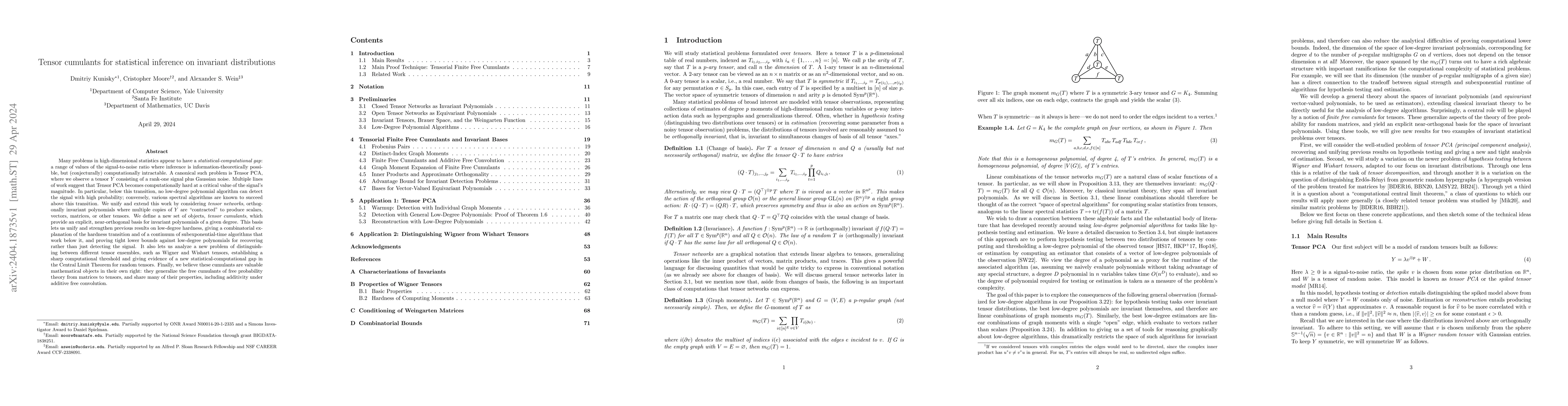 Thumbnail for Tensor cumulants for statistical inference on invariant distributions