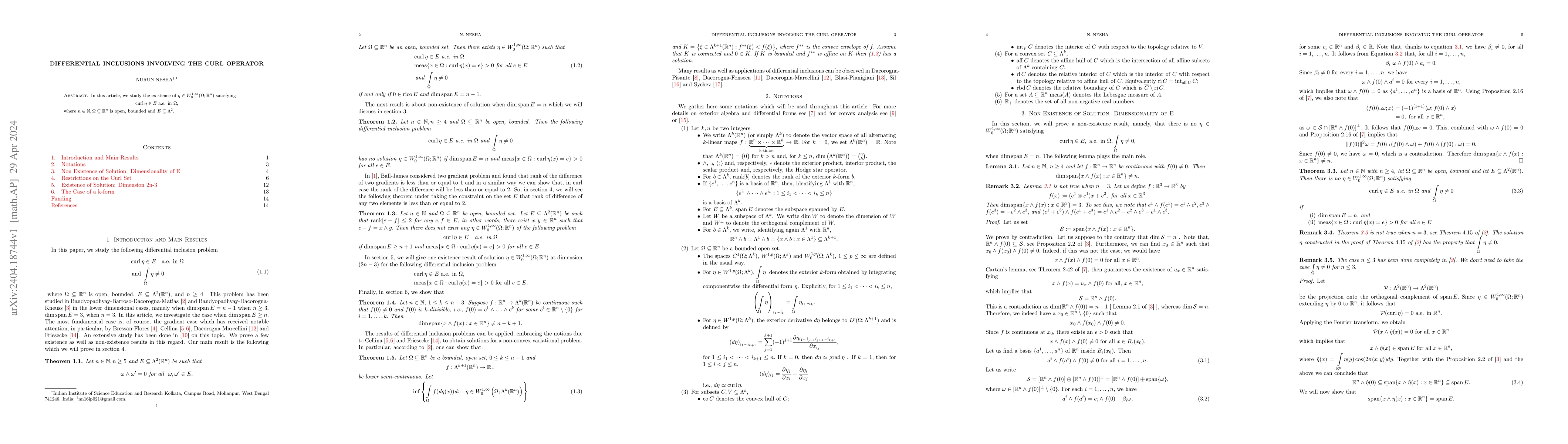 Thumbnail for Differential Inclusions Involving the Curl Operator