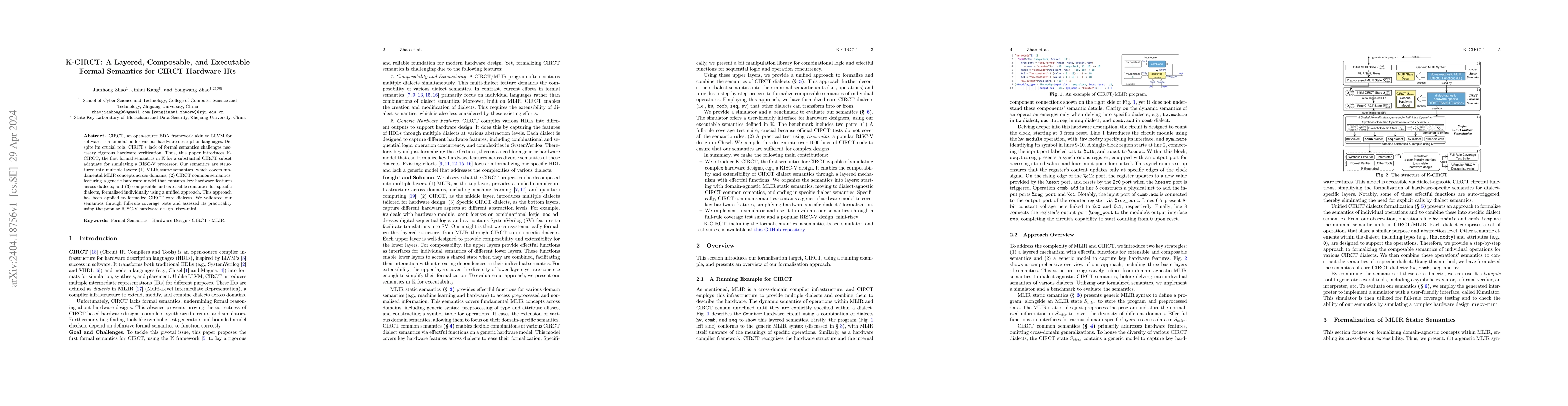 Thumbnail for K-CIRCT: A Layered, Composable, and Executable Formal Semantics for
  CIRCT Hardware IRs