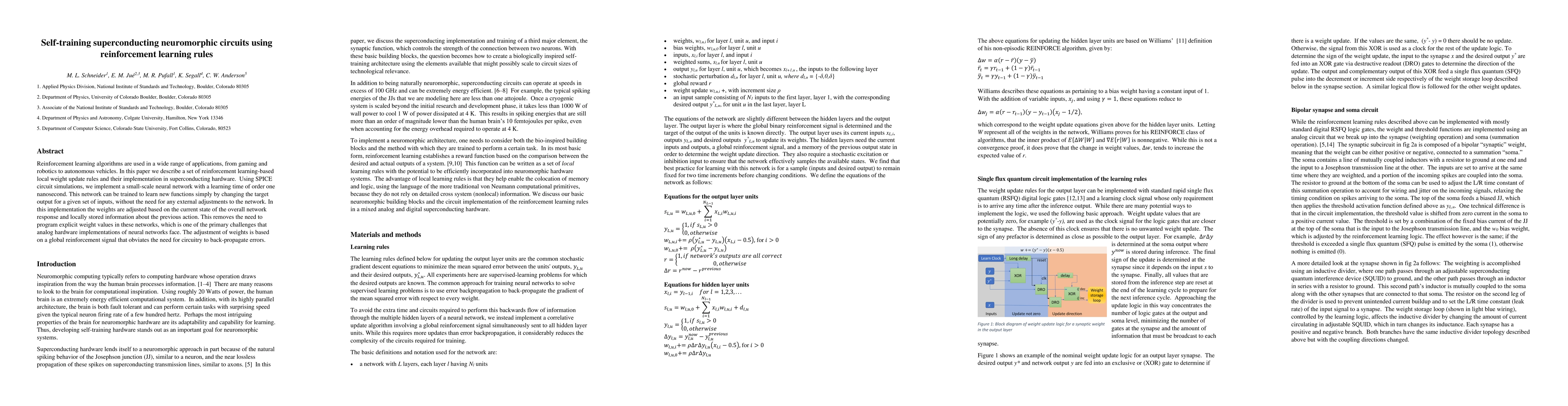Thumbnail for Self-training superconducting neuromorphic circuits using reinforcement
  learning rules