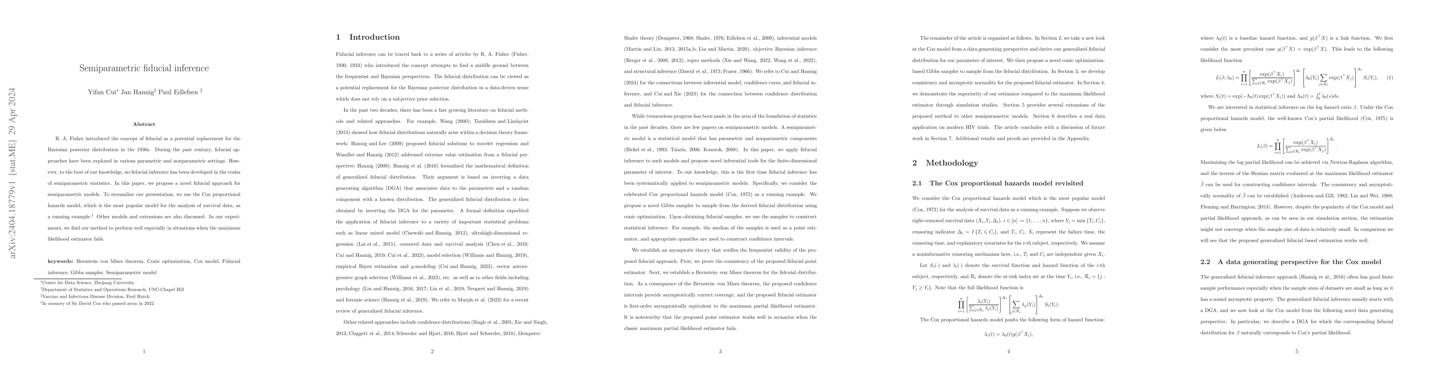 Thumbnail for Semiparametric fiducial inference