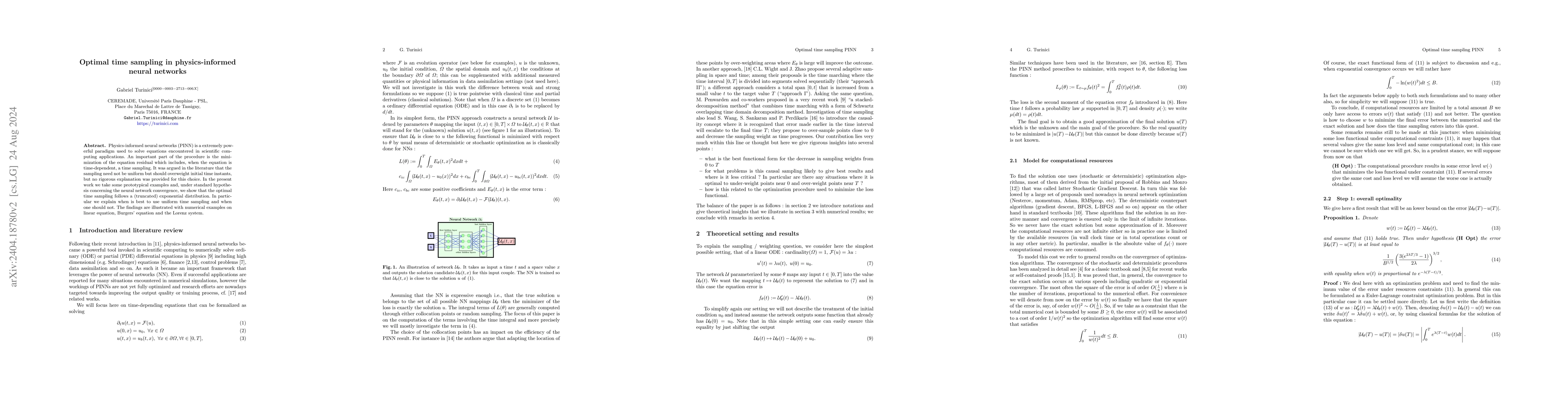 Thumbnail for Optimal time sampling in physics-informed neural networks