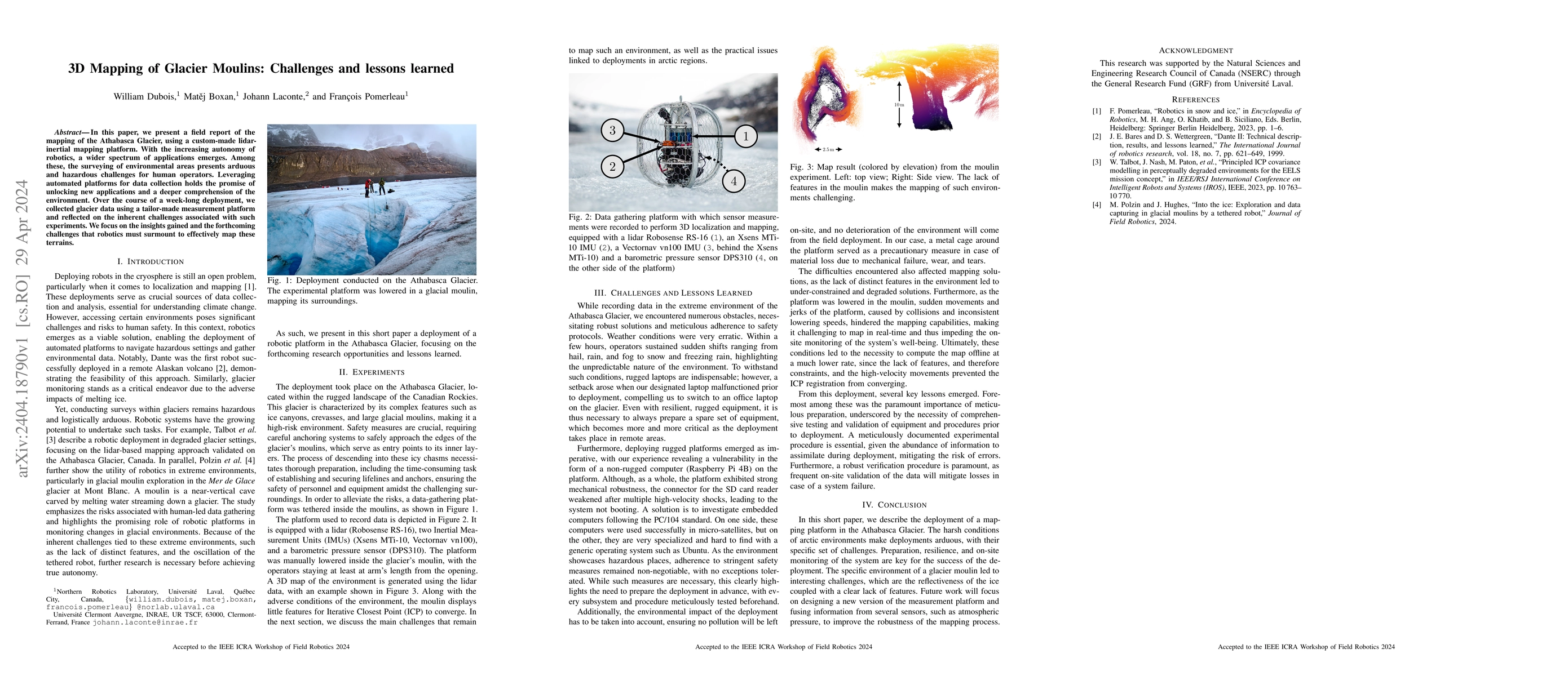 Thumbnail for 3D Mapping of Glacier Moulins: Challenges and lessons learned