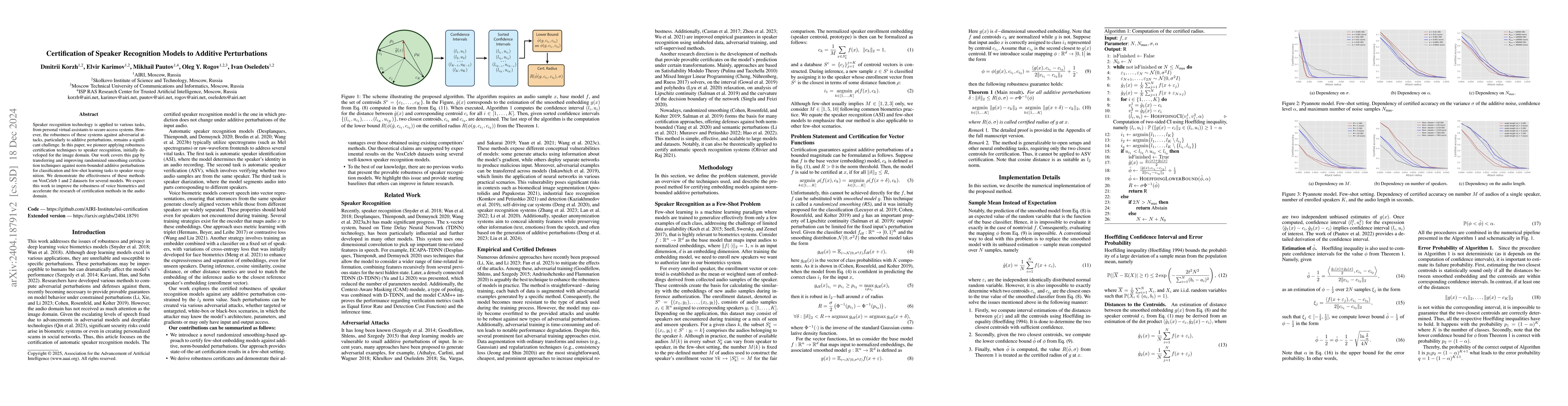 Thumbnail for Certification of Speaker Recognition Models to Additive Perturbations