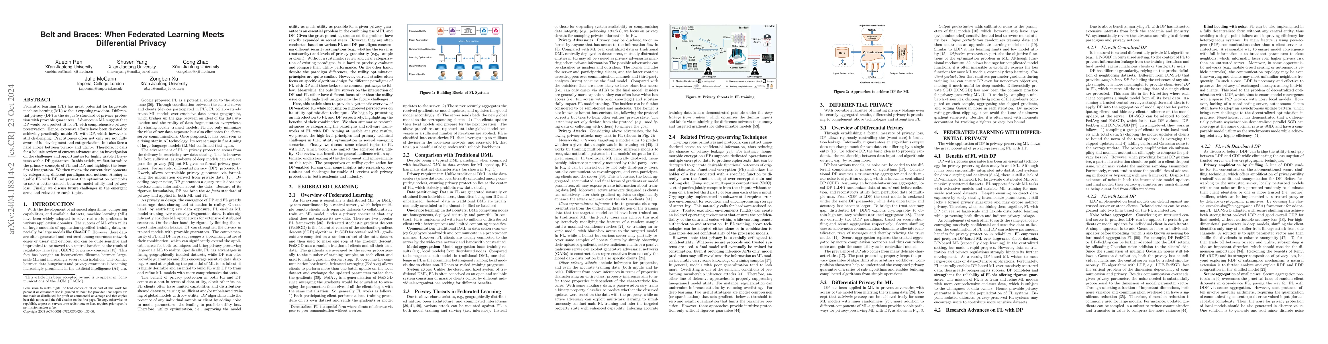 Thumbnail for Belt and Brace: When Federated Learning Meets Differential Privacy