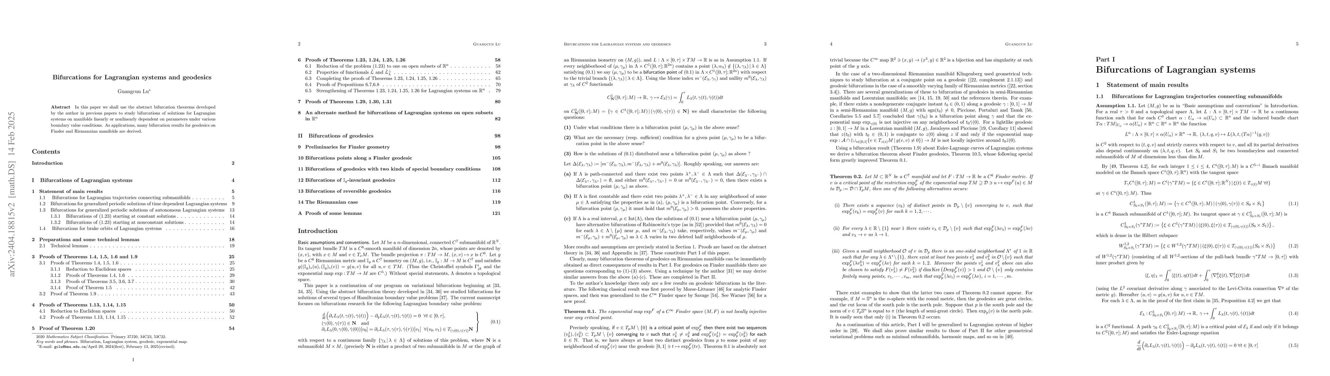 Thumbnail for Bifurcations for Lagrangian systems and geodesics