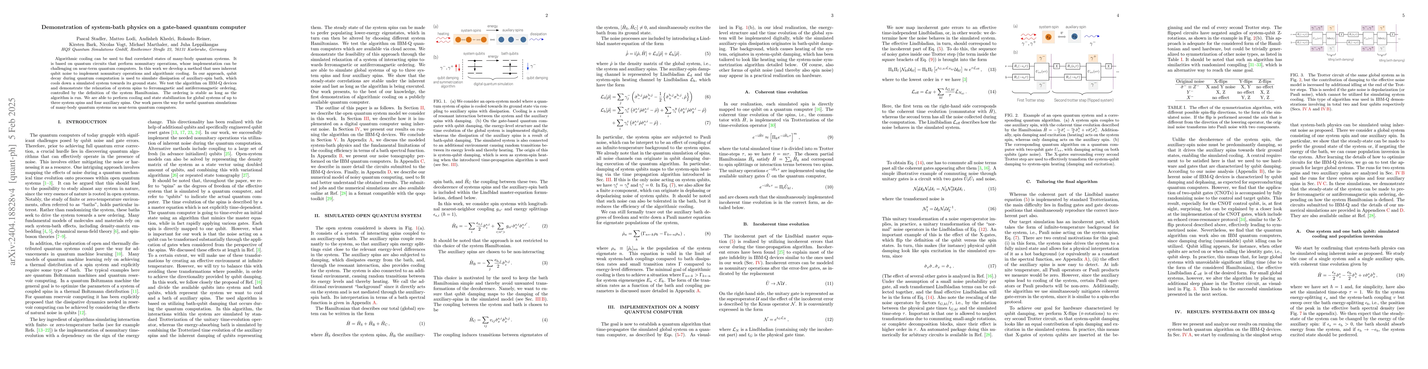Thumbnail for Demonstration of system-bath physics on gate-based quantum computer