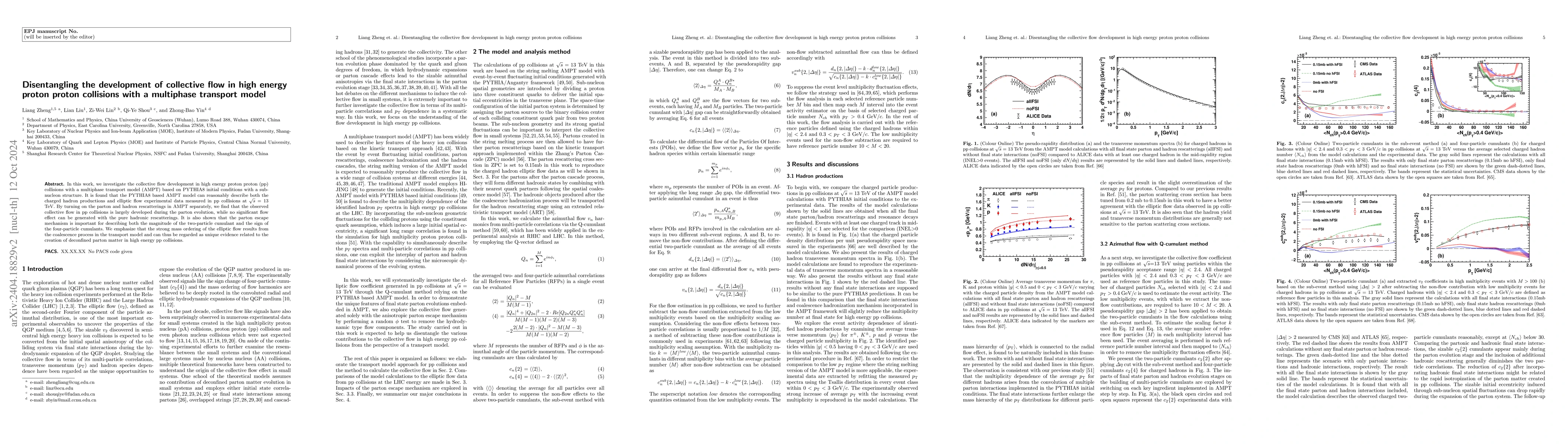 Thumbnail for Disentangling the development of collective flow in high energy proton
  proton collisions with a multiphase transport model