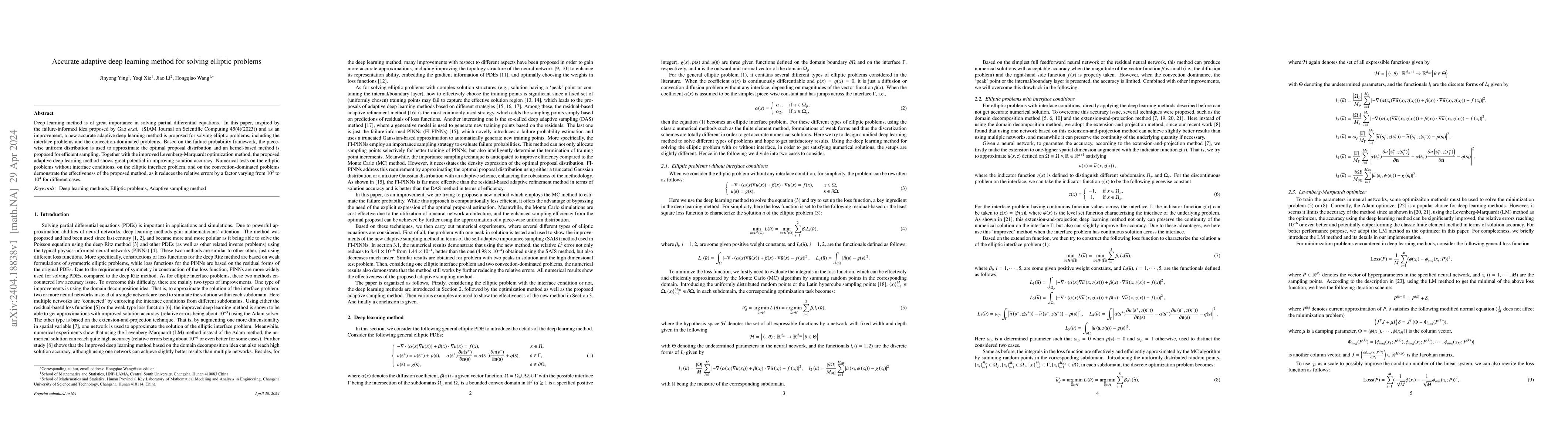 Thumbnail for Accurate adaptive deep learning method for solving elliptic problems