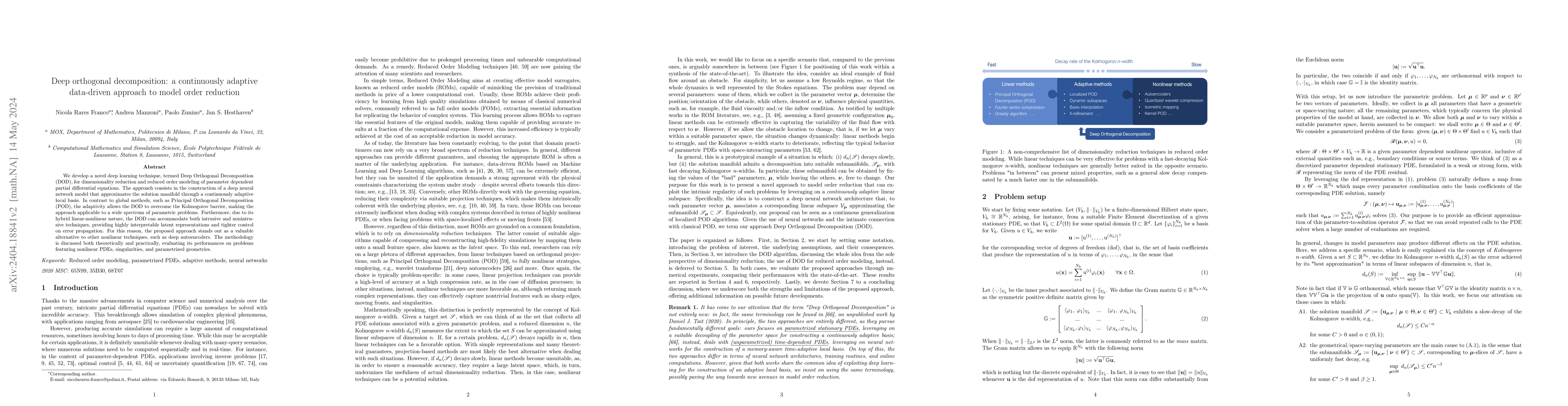 Thumbnail for Deep orthogonal decomposition: a continuously adaptive data-driven
  approach to model order reduction