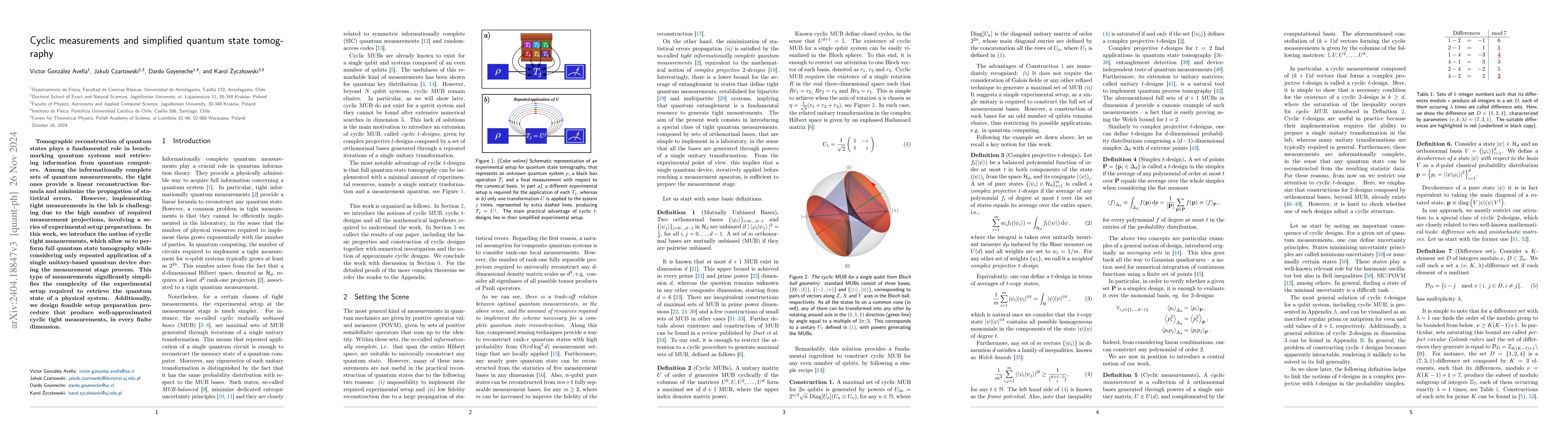 Thumbnail for Cyclic measurements and simplified quantum state tomography