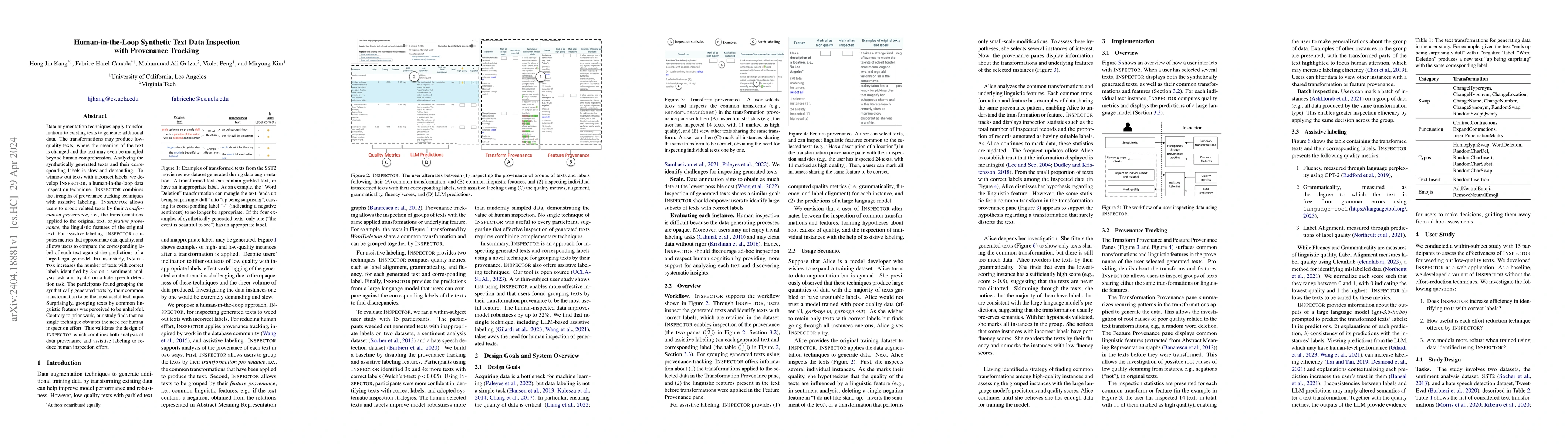 Thumbnail for Human-in-the-Loop Synthetic Text Data Inspection with Provenance
  Tracking