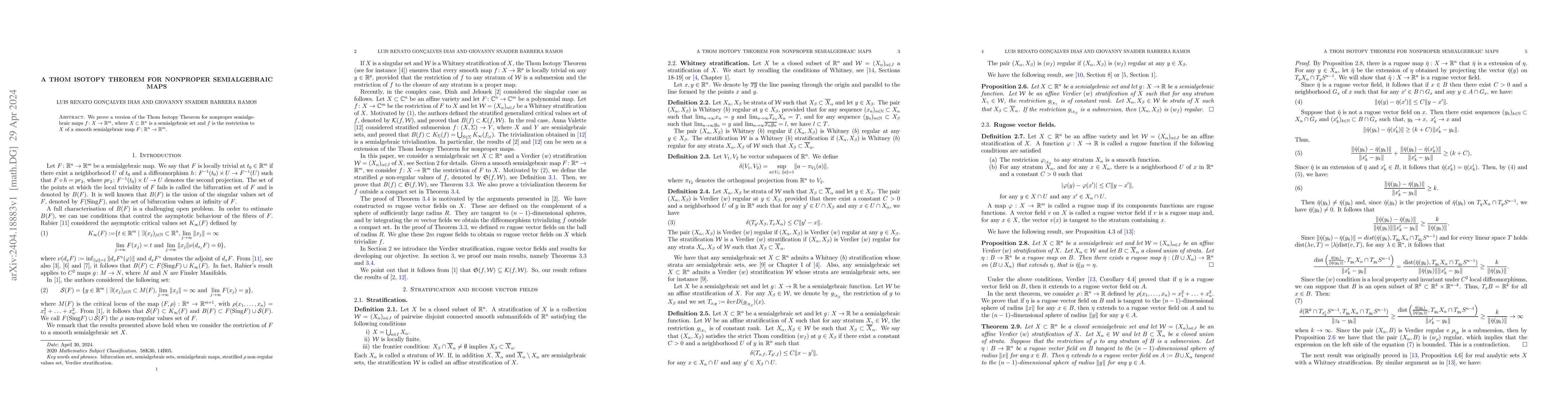 Thumbnail for A Thom Isotopy Theorem for nonproper semialgebraic maps