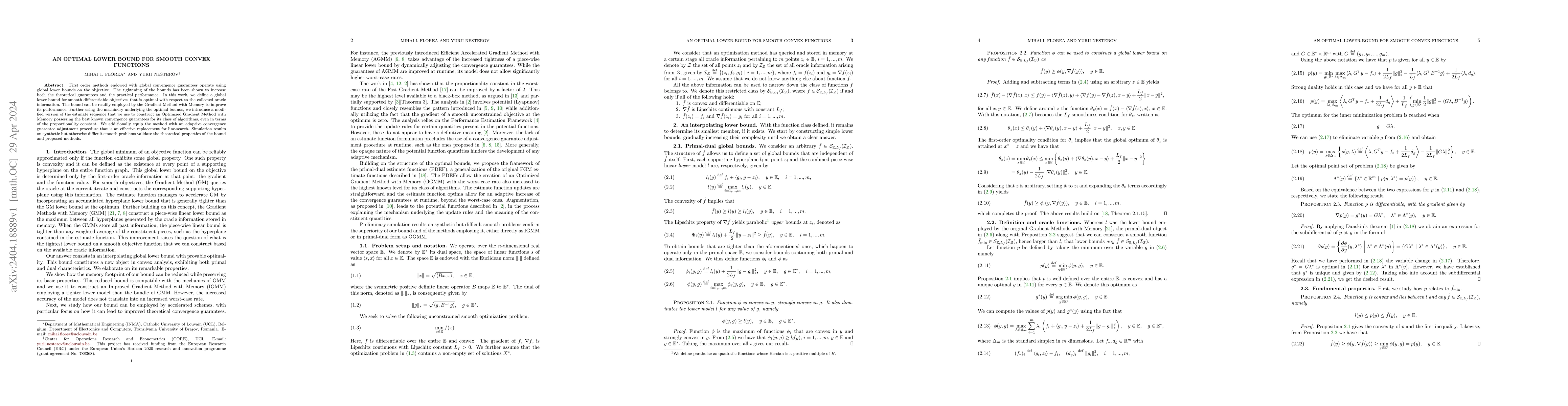 Thumbnail for An optimal lower bound for smooth convex functions
