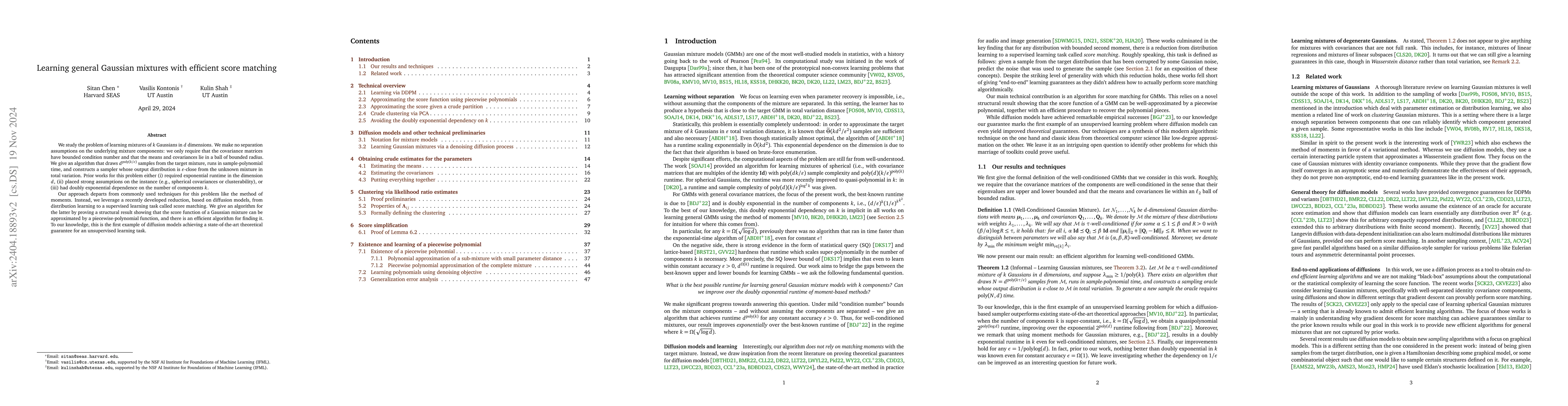 Thumbnail for Learning general Gaussian mixtures with efficient score matching