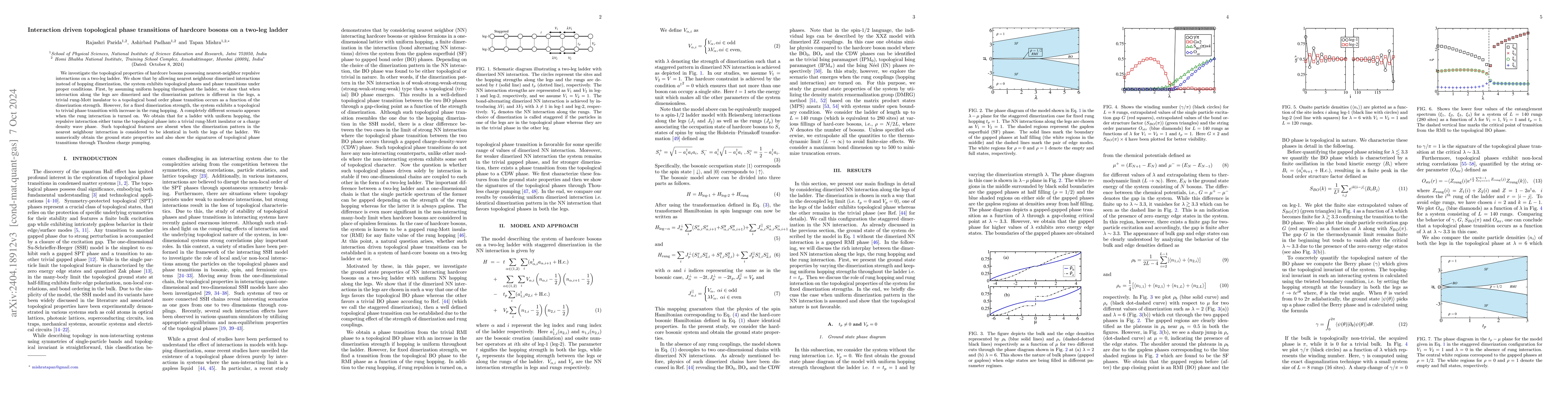 Thumbnail for Interaction driven topological phase transitions of hardcore bosons on a
  two-leg ladder