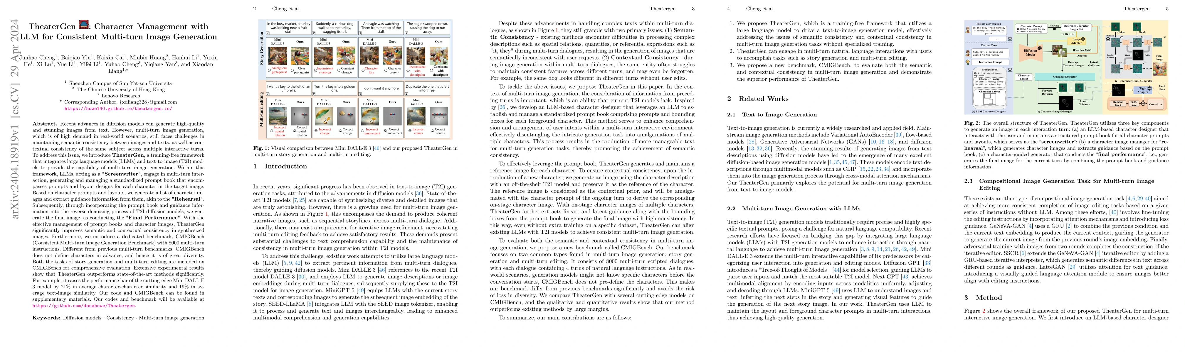 Thumbnail for TheaterGen: Character Management with LLM for Consistent Multi-turn
  Image Generation