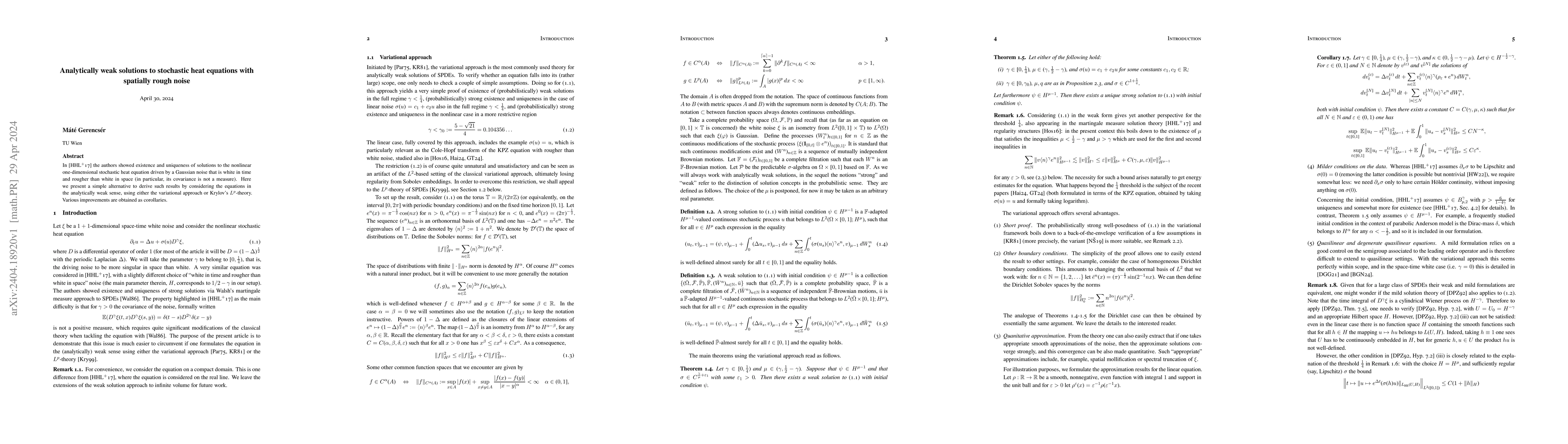 Thumbnail for Analytically weak solutions to stochastic heat equations with spatially
  rough noise