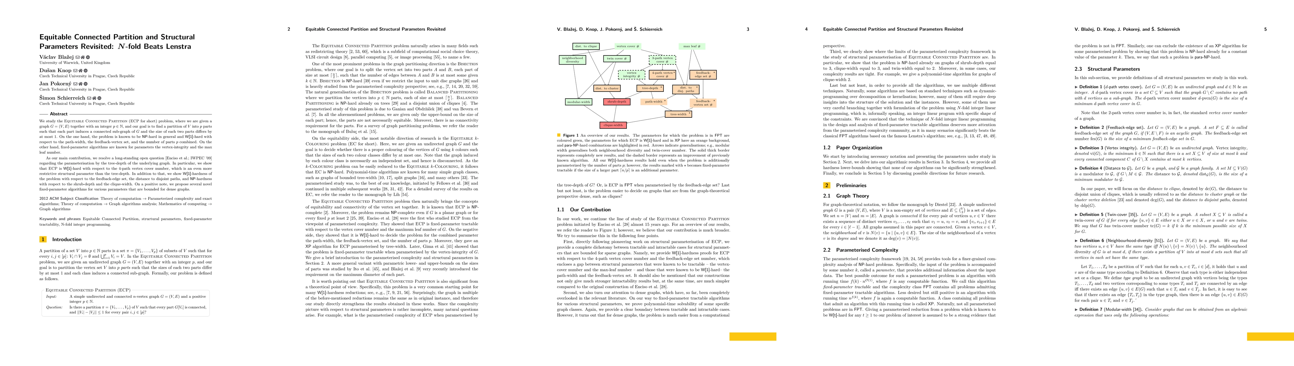 Thumbnail for Equitable Connected Partition and Structural Parameters Revisited:
  N-fold Beats Lenstra