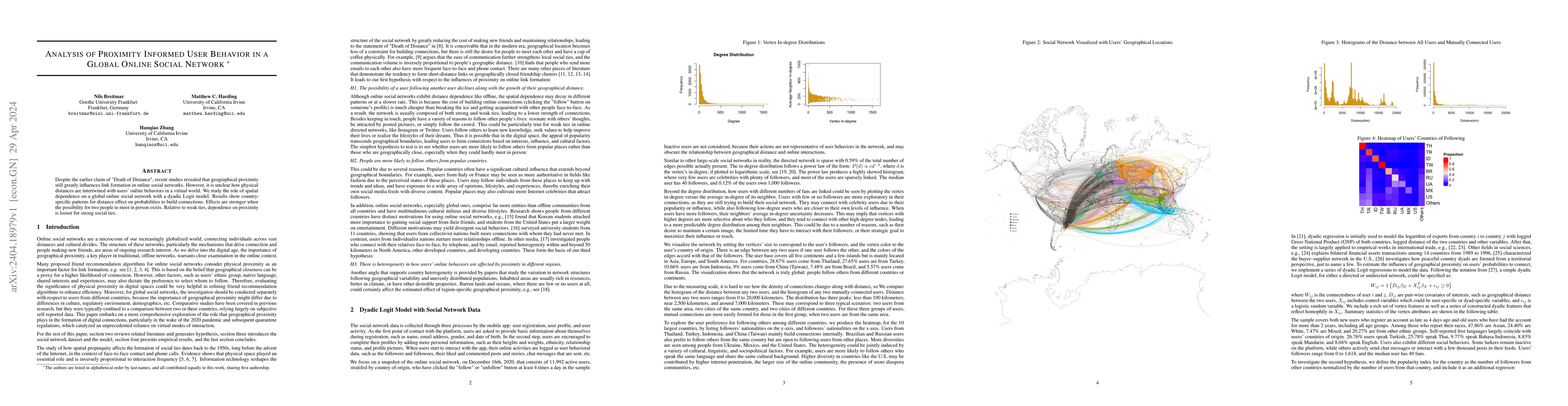 Thumbnail for Analysis of Proximity Informed User Behavior in a Global Online Social
  Network