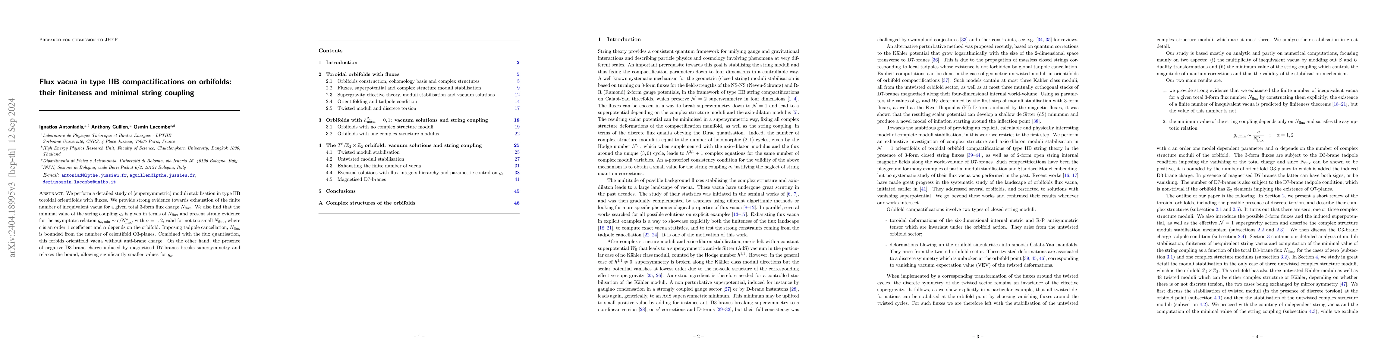 Thumbnail for Flux vacua in type IIB compactifications on orbifolds: their finiteness
  and minimal string coupling