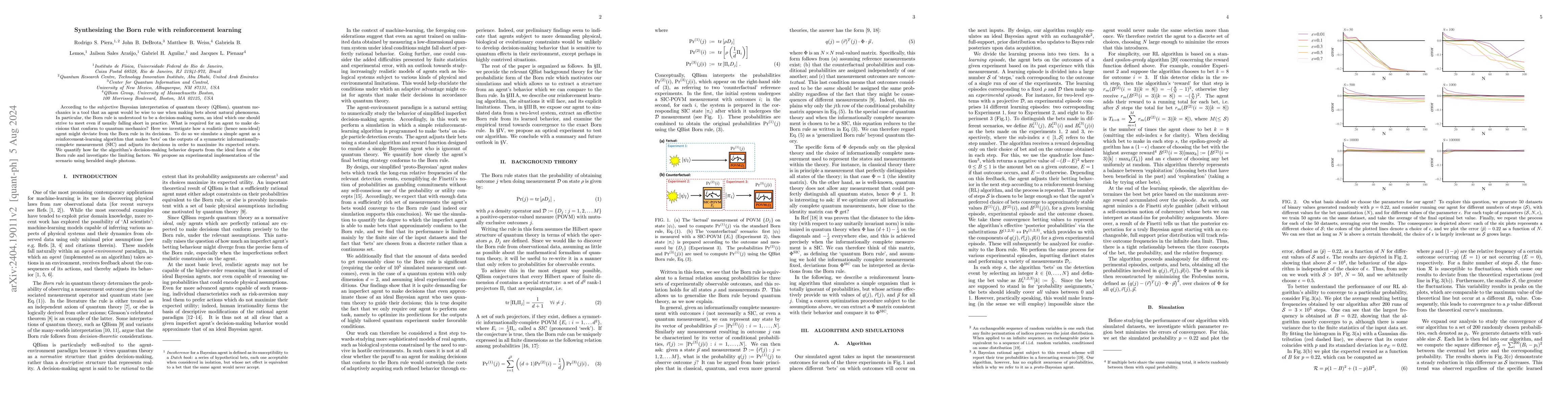 Thumbnail for Synthesizing the Born rule with reinforcement learning