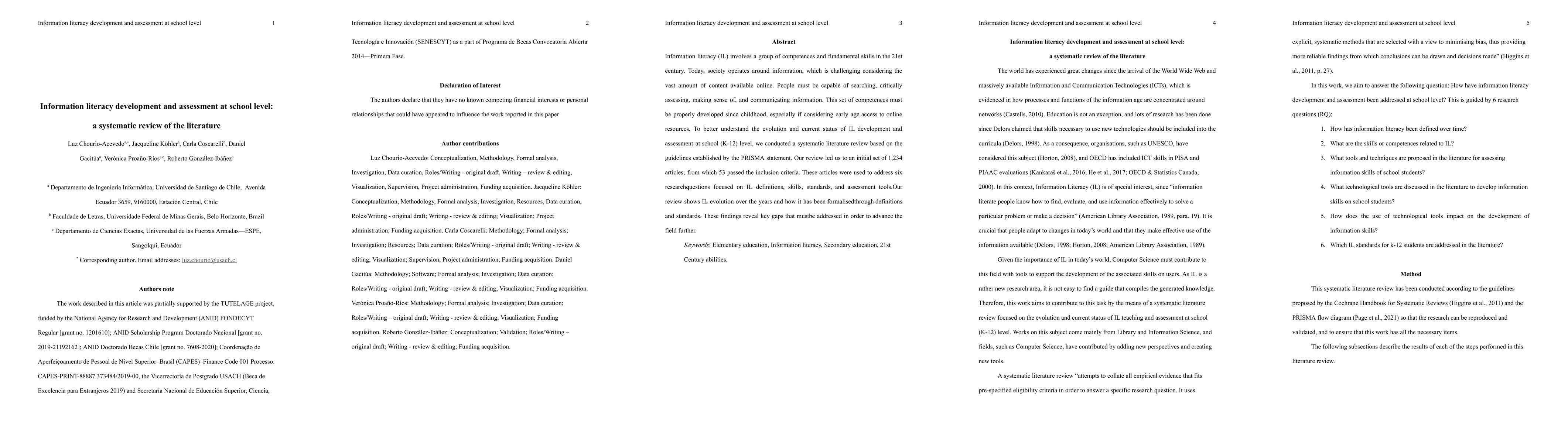 Thumbnail for Information literacy development and assessment at school level: a
  systematic review of the literature