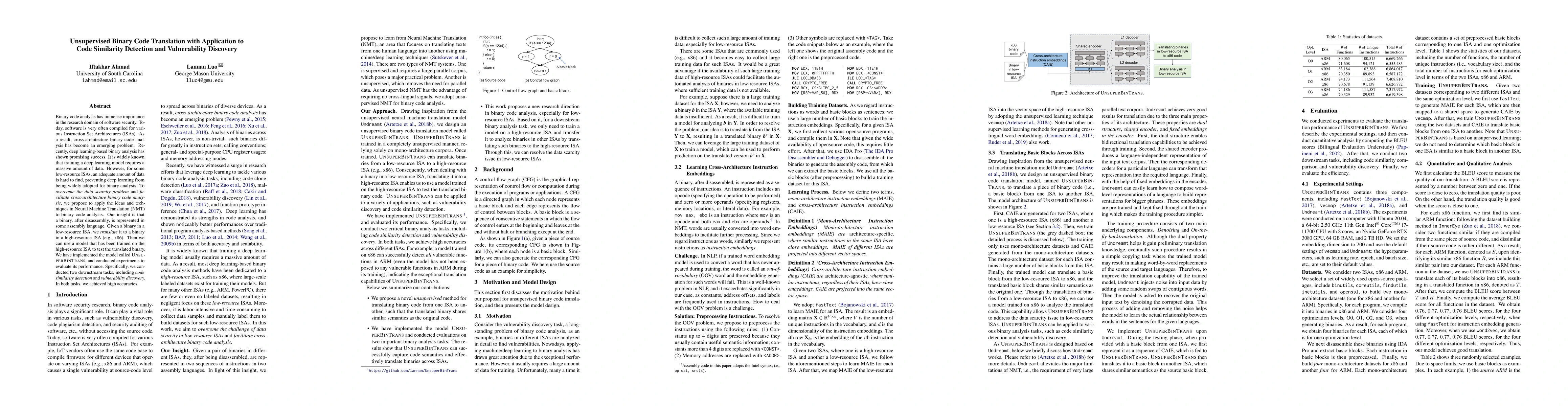 Thumbnail for Unsupervised Binary Code Translation with Application to Code Similarity
  Detection and Vulnerability Discovery