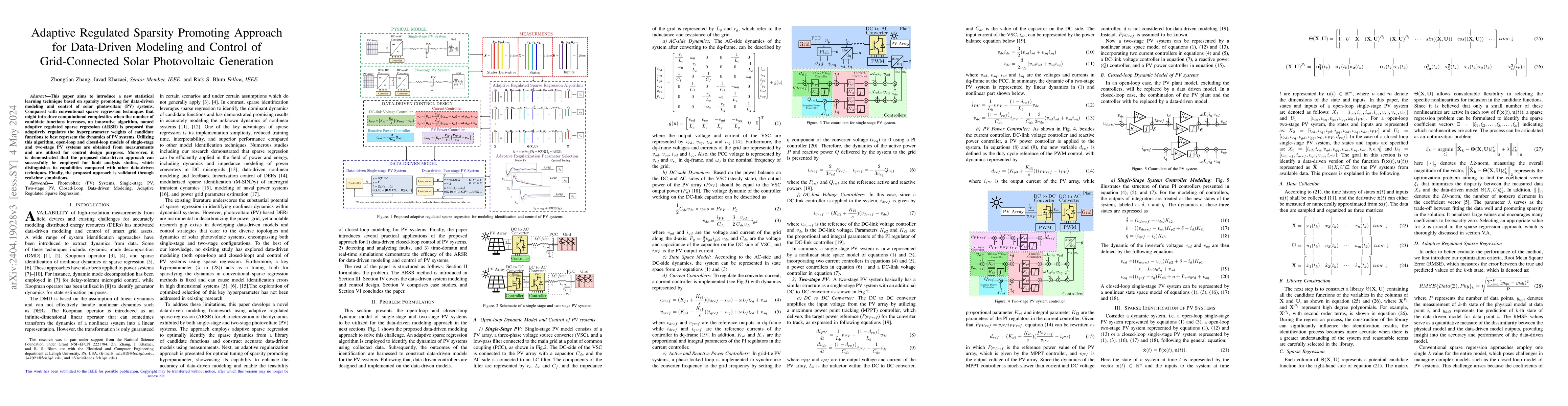 Thumbnail for Adaptive Regulated Sparsity Promoting Approach for Data-Driven Modeling
  and Control of Grid-Connected Solar Photovoltaic Generation