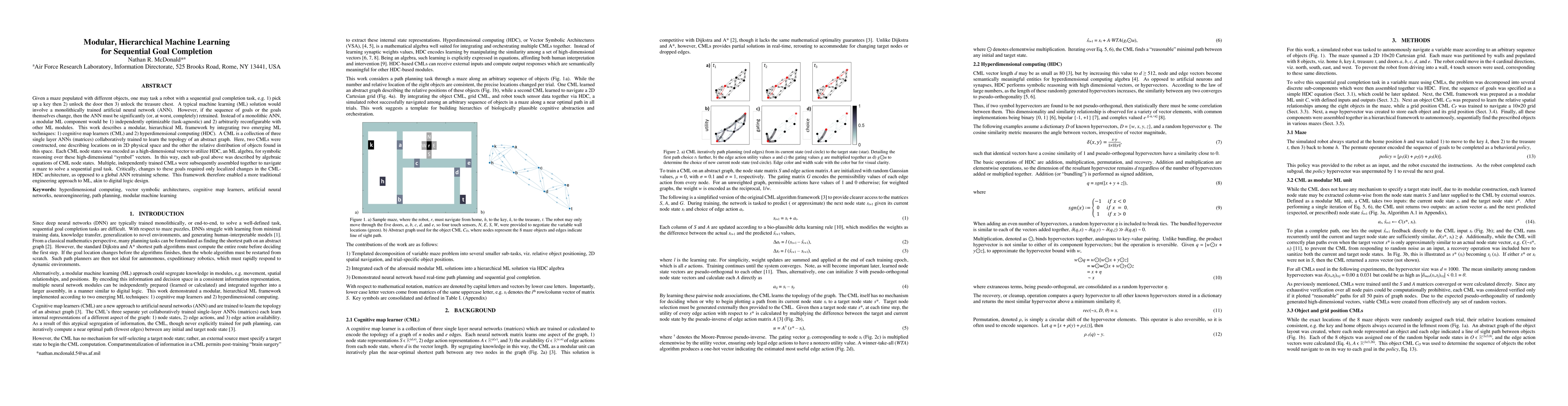 Thumbnail for Modular, Hierarchical Machine Learning for Sequential Goal Completion