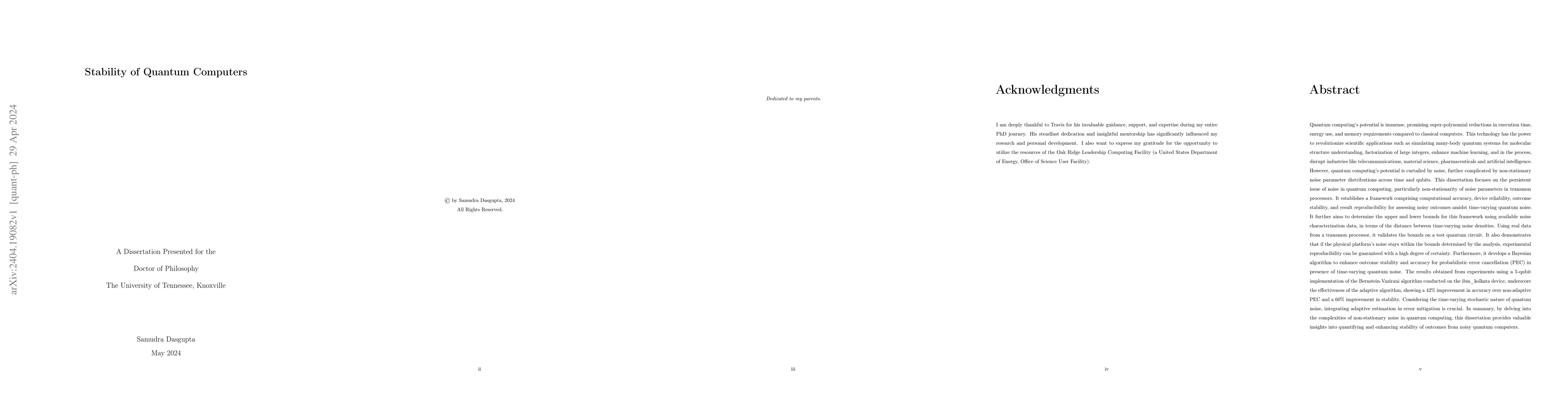Thumbnail for Stability of Quantum Computers