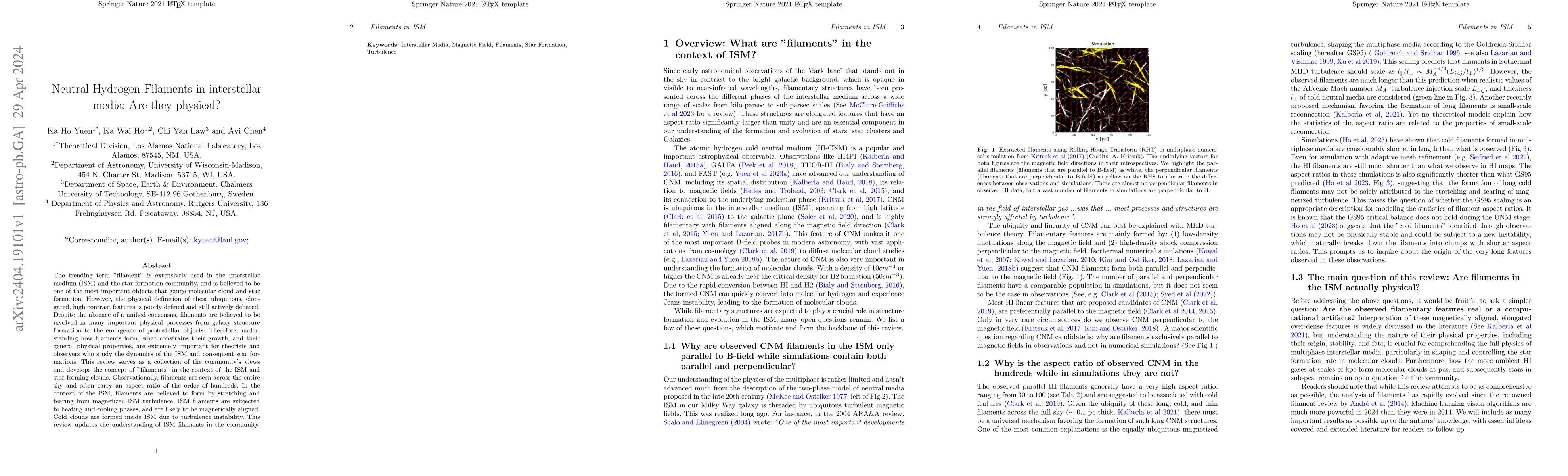 Thumbnail for Neutral hydrogen filaments in interstellar media: Are they physical?