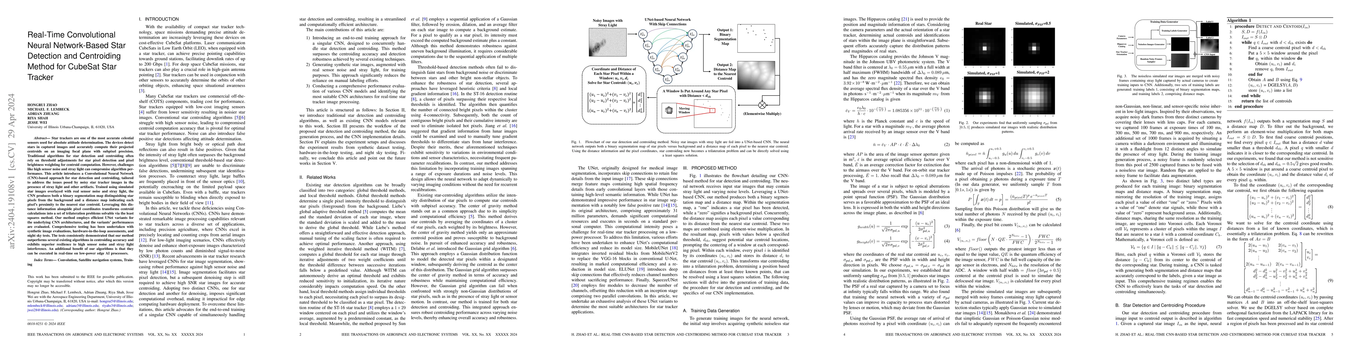 Thumbnail for Real-Time Convolutional Neural Network-Based Star Detection and
  Centroiding Method for CubeSat Star Tracker