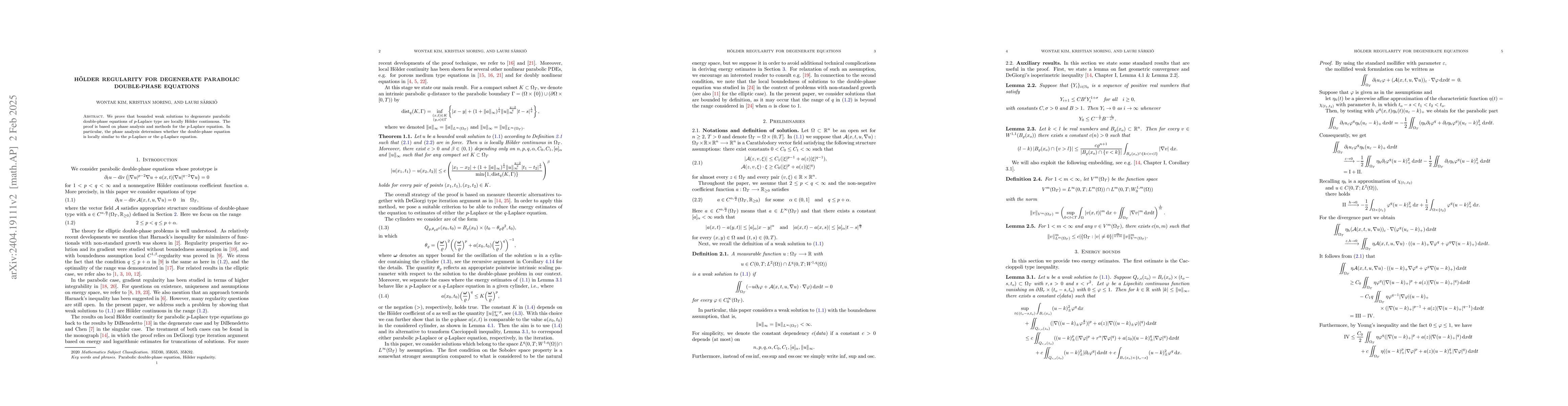 Thumbnail for H\"older regularity for degenerate parabolic double-phase equations