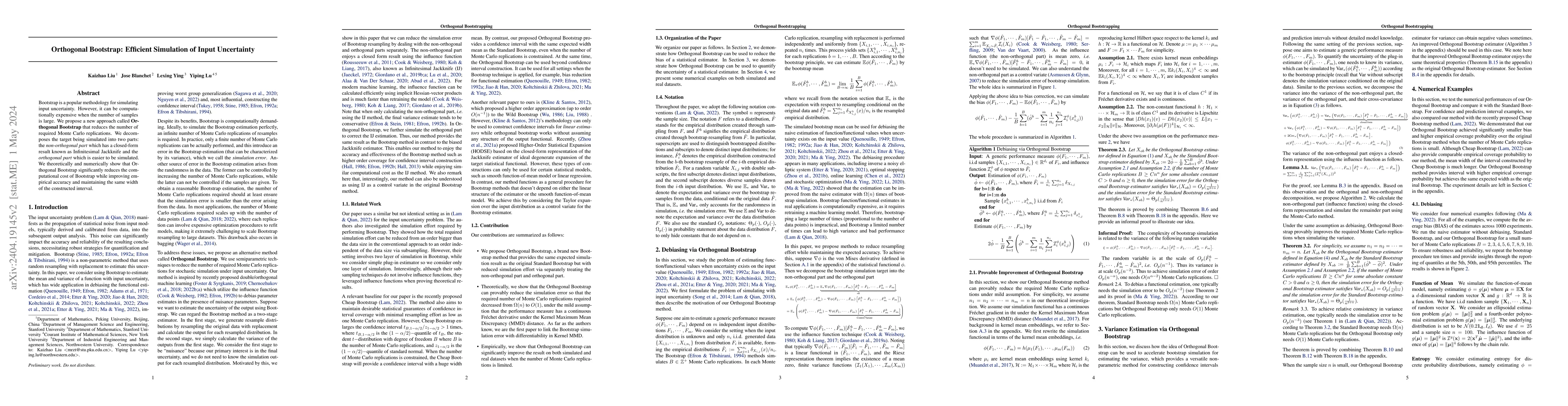 Thumbnail for Orthogonal Bootstrap: Efficient Simulation of Input Uncertainty